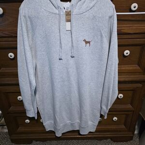 PINK Victoria's Secret Light Gray Hoodie Dress